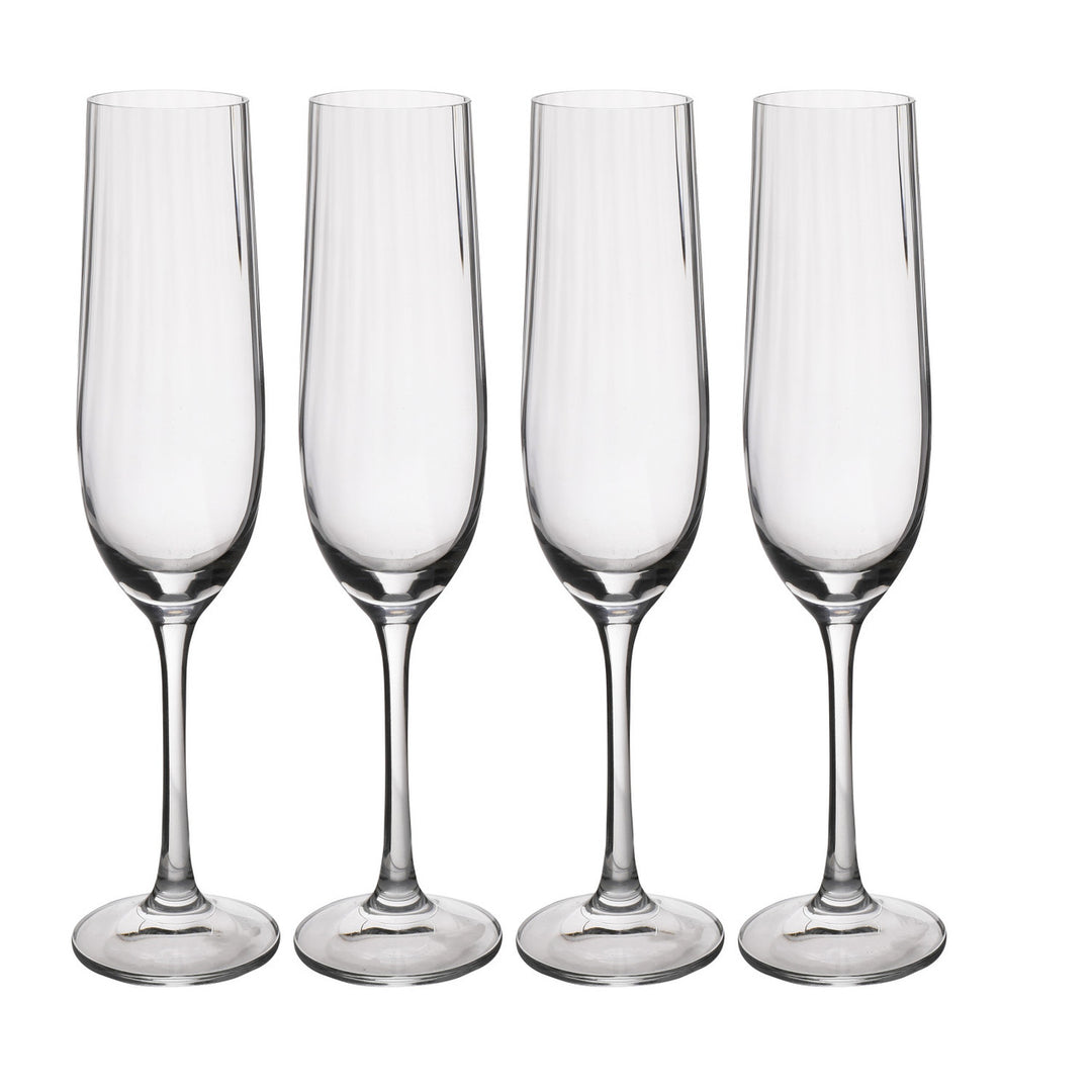 Treviso 4-Piece Crystal Champagne Flute Glass Set