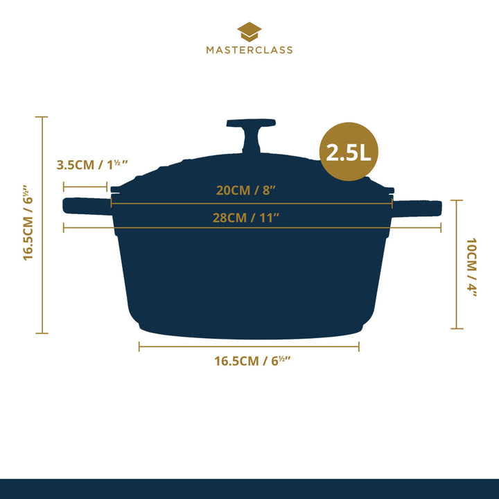 Cast Aluminium Purple Casserole Dish | 2.5L Capacity