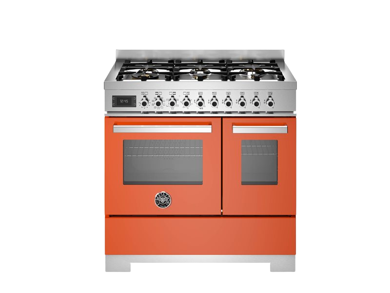 Bertazzoni Professional Series - 90 cm 6-burner electric double oven in orange