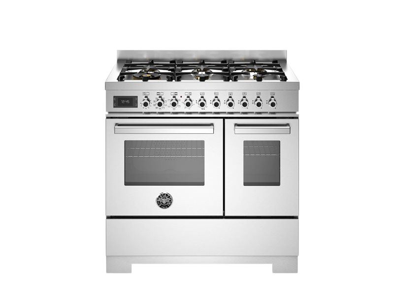 Bertazzoni Professional Series - 90 cm 6-burner electric double oven in silver