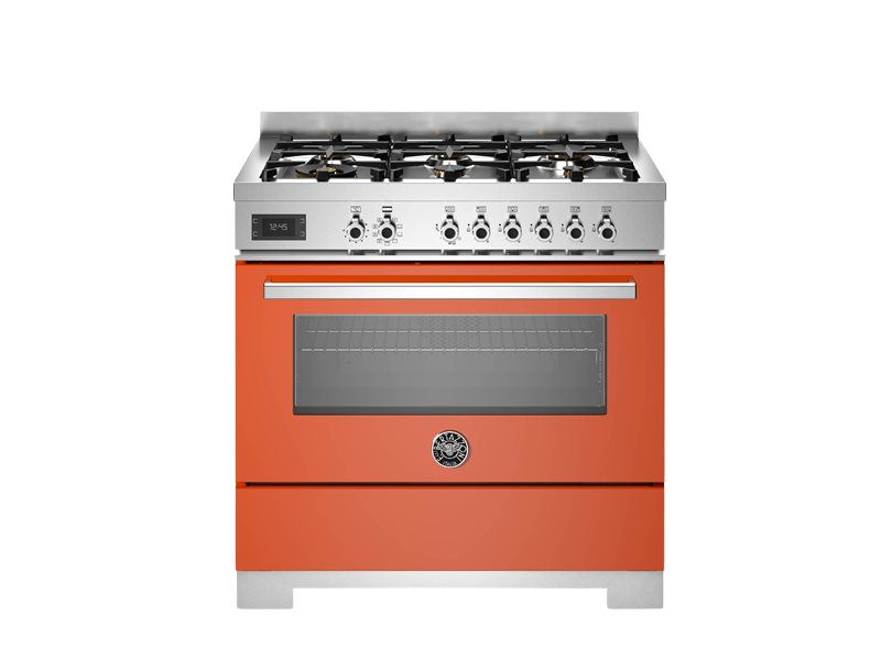 Bertazzoni Professional Series - 90 cm 6-Burner Electric Oven in orange