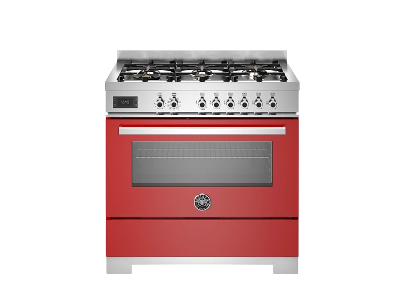 Bertazzoni Professional Series - 90 cm 6-Burner Electric Oven in red 