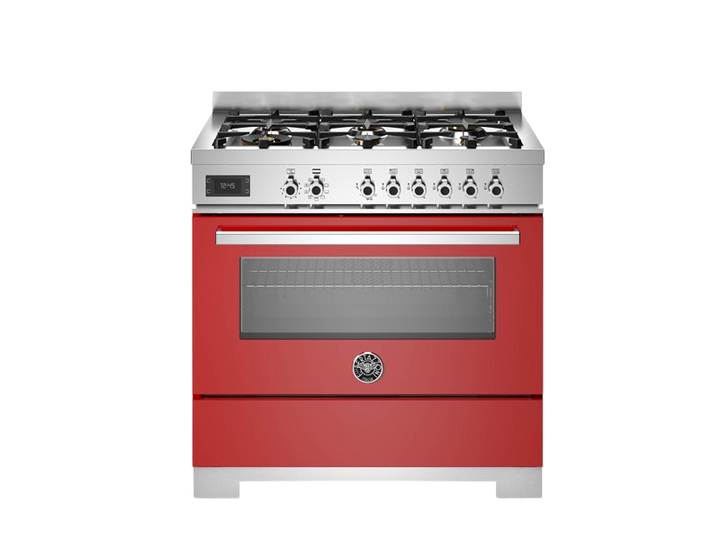 Bertazzoni Professional Series - 90 cm 6-Burner Electric Oven in red 