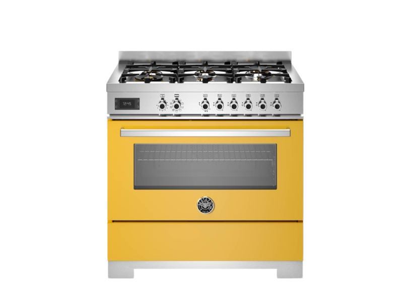 Bertazzoni Professional Series - 90 cm 6-Burner Electric Oven in yellow
