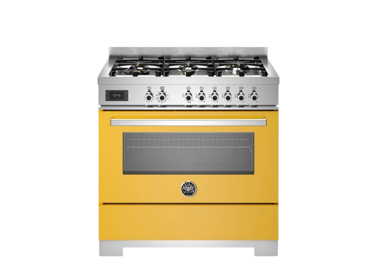Bertazzoni Professional Series - 90 cm 6-Burner Electric Oven in yellow