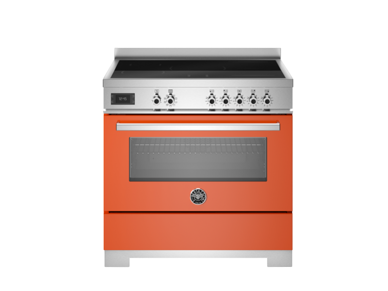 Bertazzoni Professional Series - 90 cm induction top, Electric Oven in orange