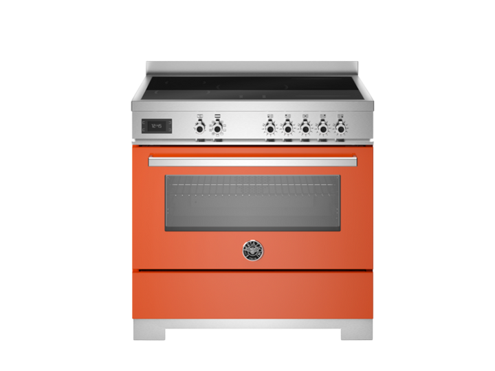 Bertazzoni Professional Series - 90 cm induction top, Electric Oven in orange