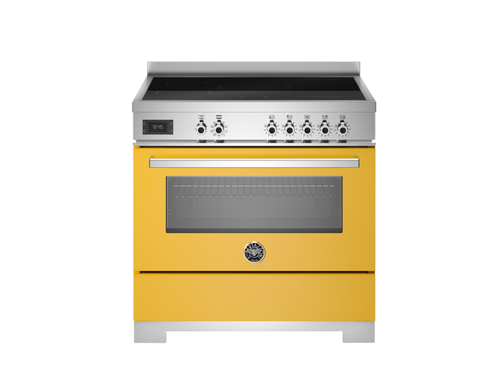 Bertazzoni Professional Series - 90 cm induction top, Electric Oven in yellow