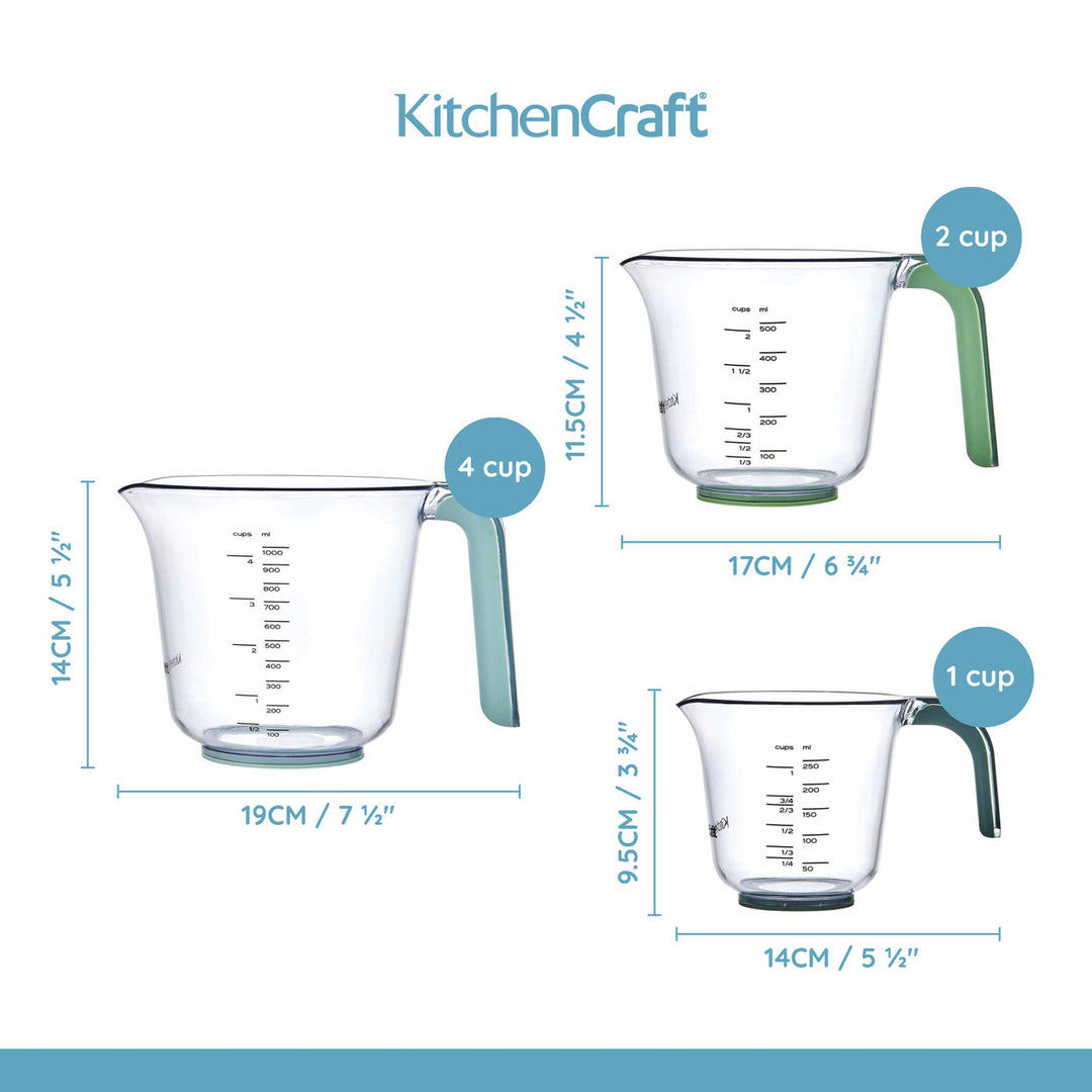 3 Piece Space Saving Stackable Measuring Jugs