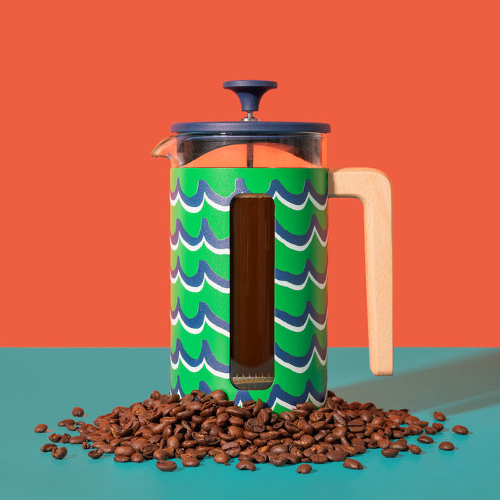 La Cafetière Pisa 8 Cup 1L Stainless Steel Cafetiere in Cyan Tides