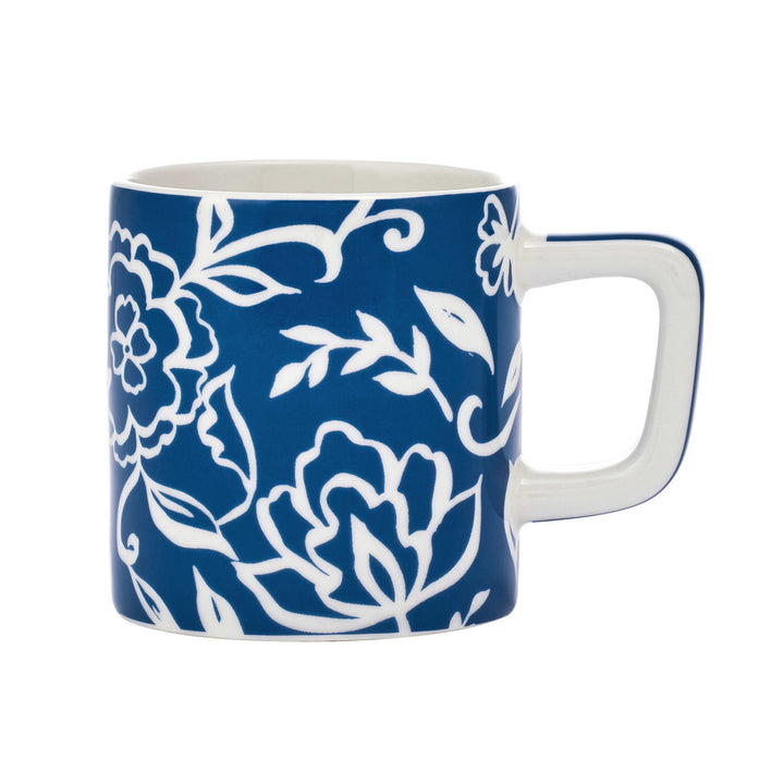 La Cafetière Ceramic Espresso Cup in Blue Blu Fiorato