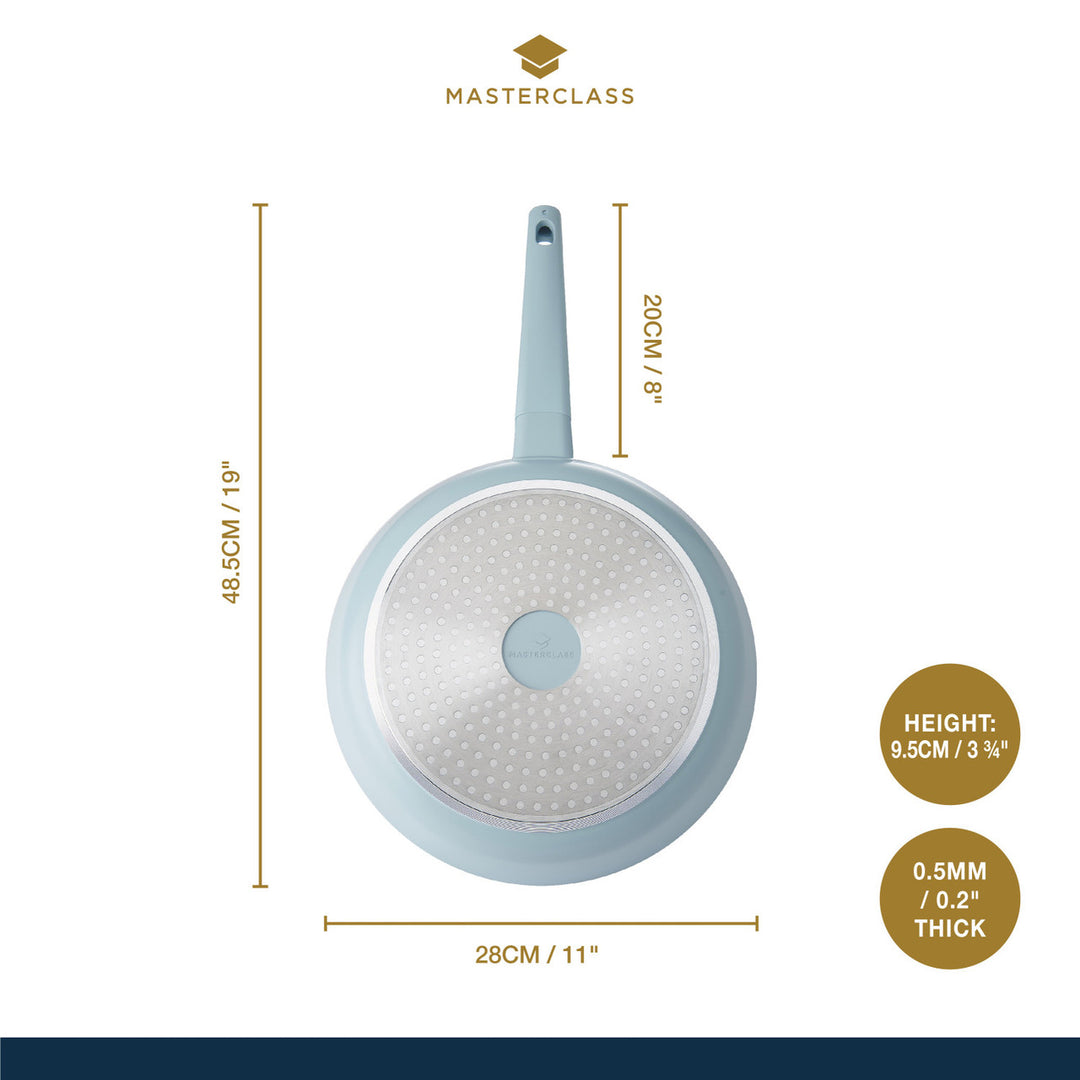MasterClass Cast Aluminium Frying Pan in Sky Blue 28cm