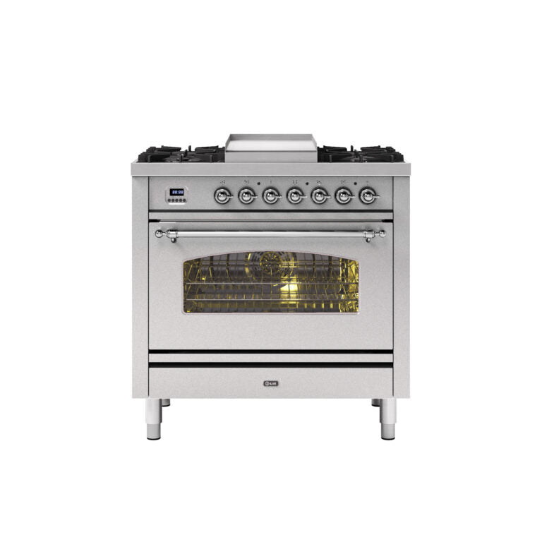 ILVE Milano 90cm - Single Oven - 4 Gas Burners & Frytop