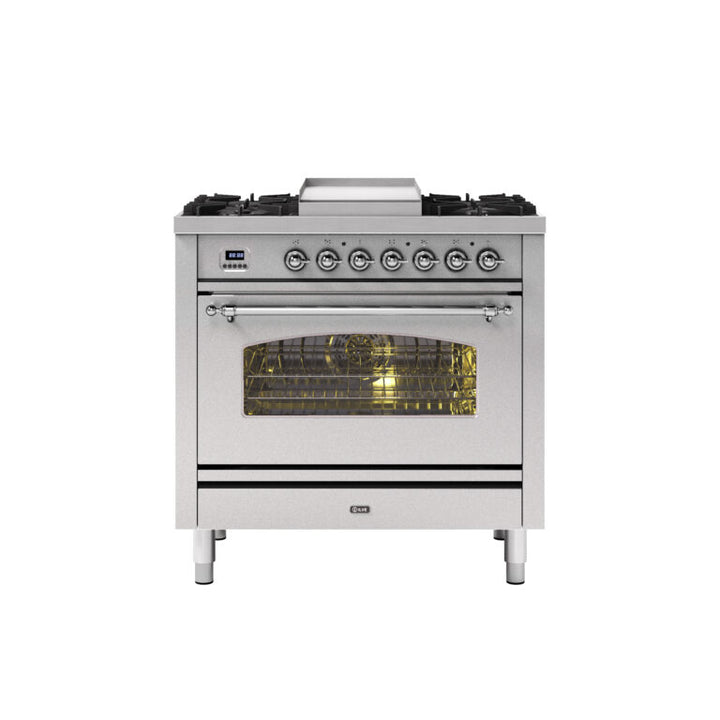 ILVE Milano 90cm - Single Oven - 4 Gas Burners & Frytop