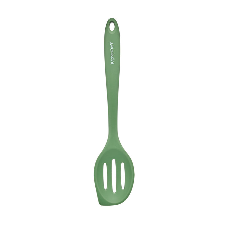 Silicone Slotted Mixing Spoon in Green
