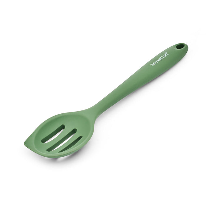Silicone Slotted Mixing Spoon in Green
