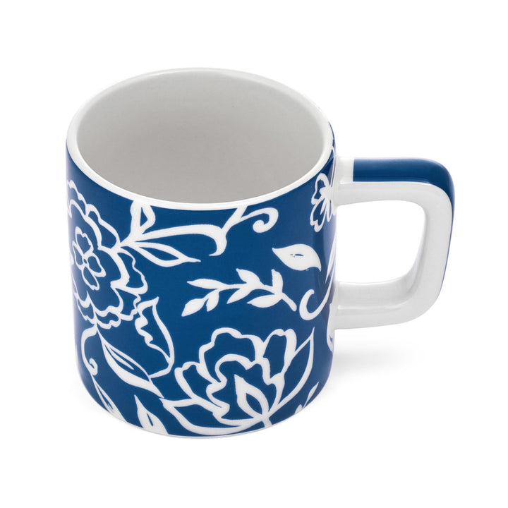 La Cafetière Ceramic Espresso Cup in Blue Blu Fiorato