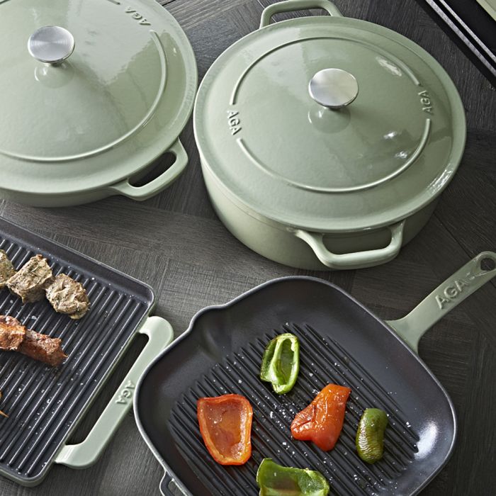 AGA Cast Iron 26cm Olivine Square Grill Pan