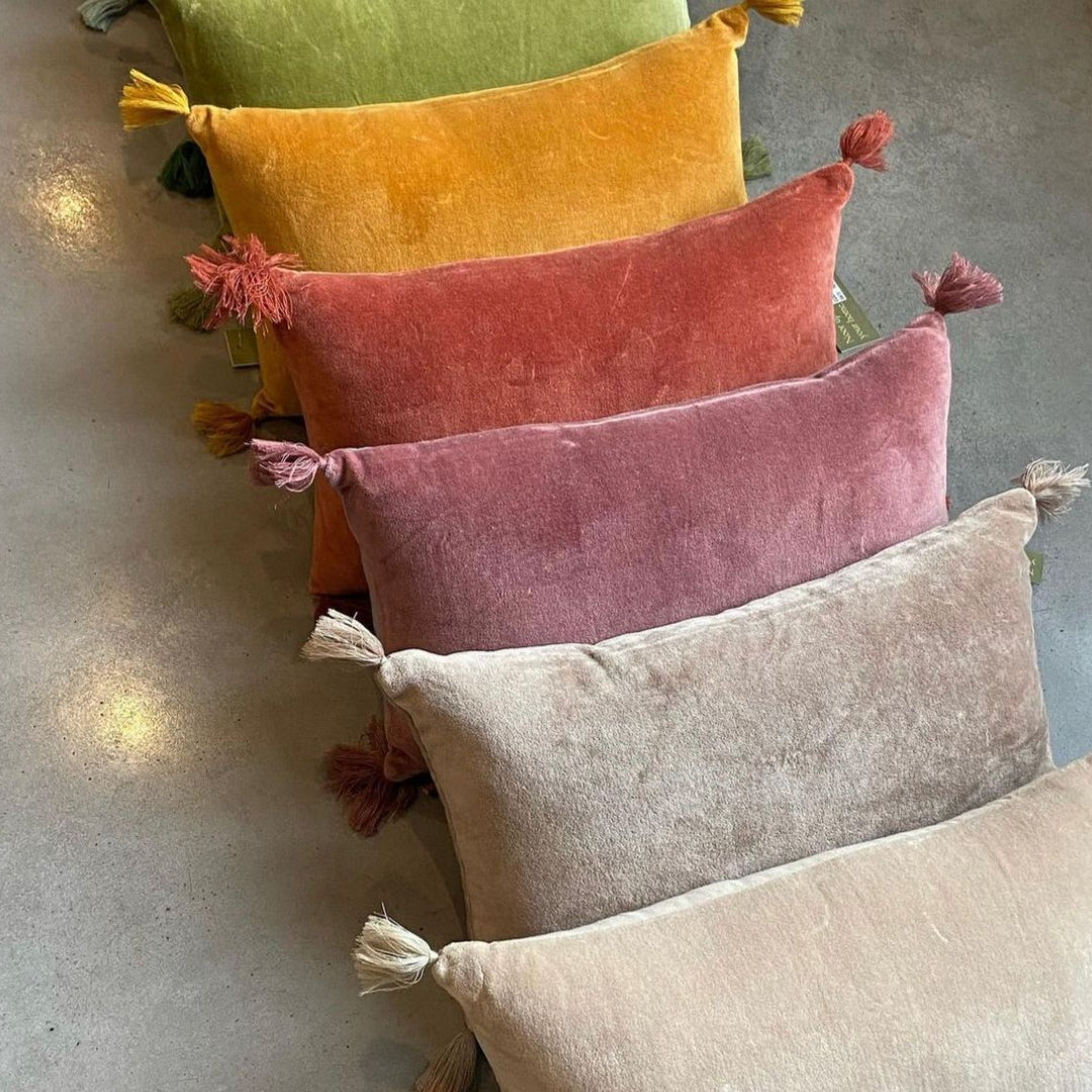 Velvet Cushion with Tassels