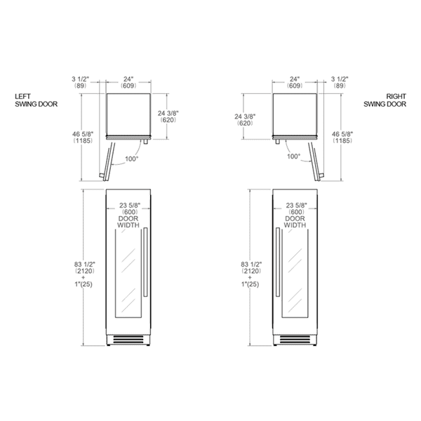 Bertazzoni Professional Series - 60cm Built-in Wine Cellar Column Stainless Steel