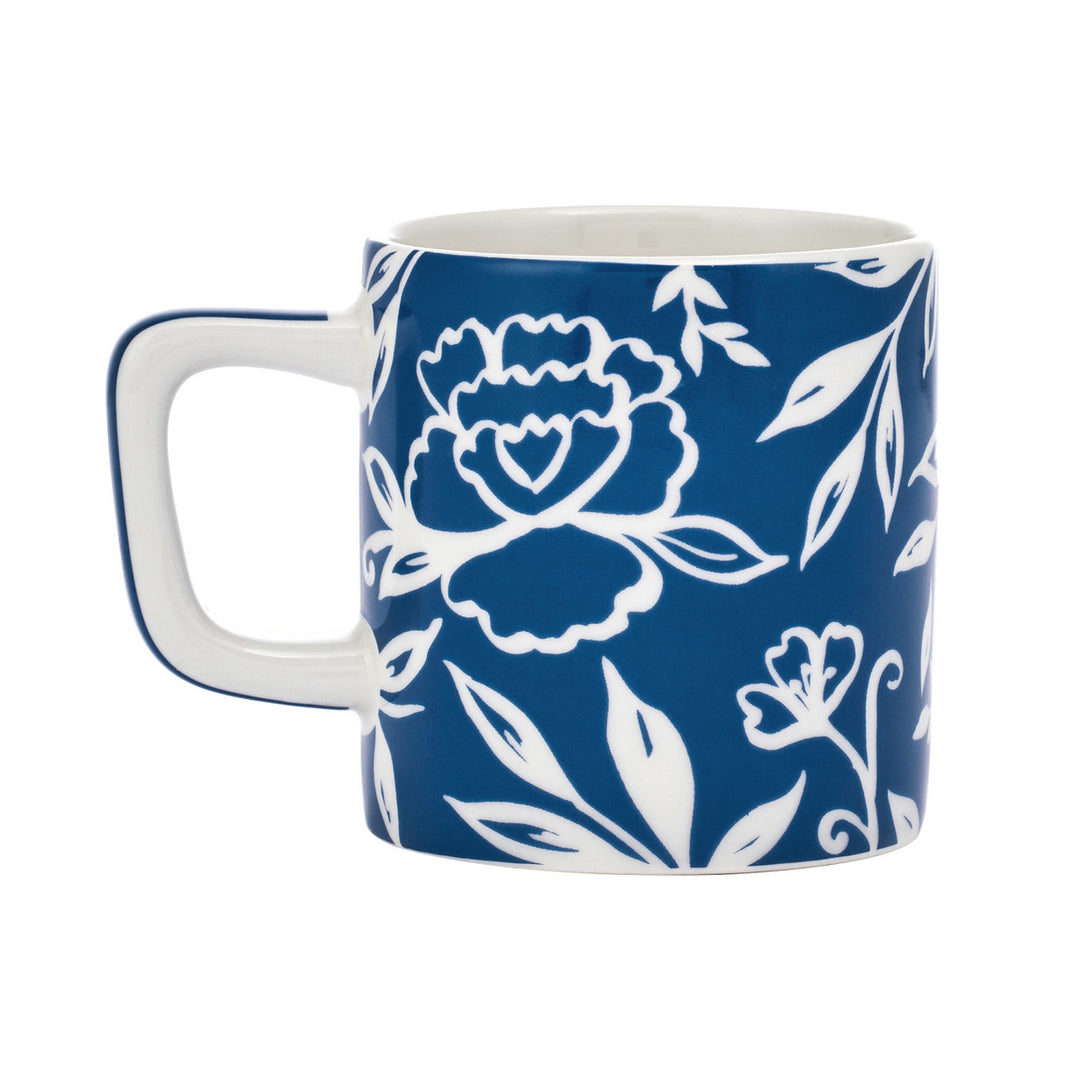 La Cafetière Ceramic Espresso Cup in Blue Blu Fiorato