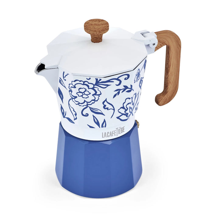 Venice 6 Cup Espresso Maker in Blu Fiorato