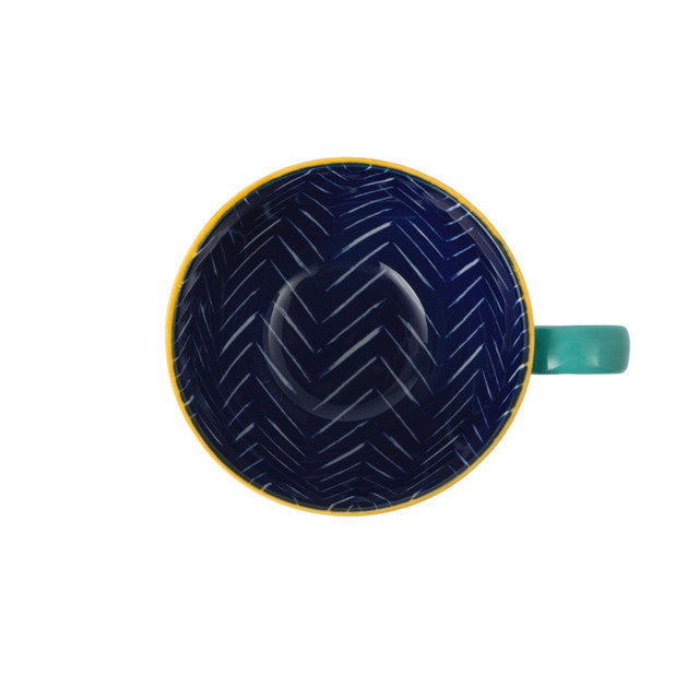 Indigo Chevron Stoneware Mug
