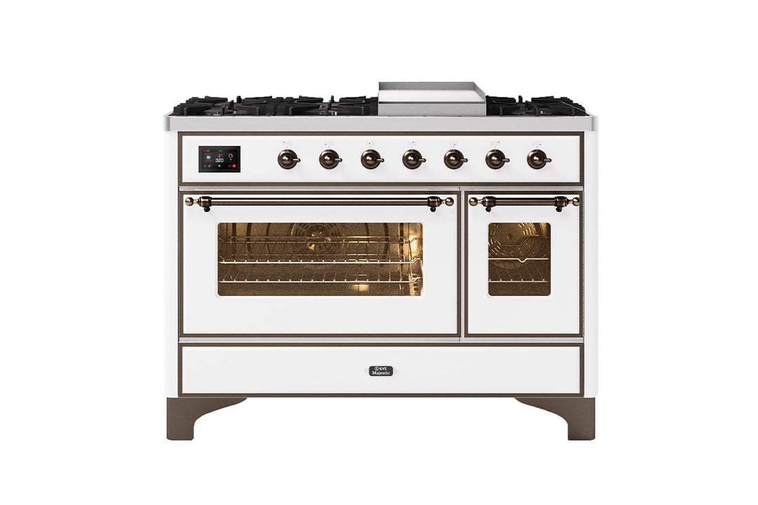 ILVE 120cm Majestic Milano Fry Top Double Oven Dual Fuel Range Cooker