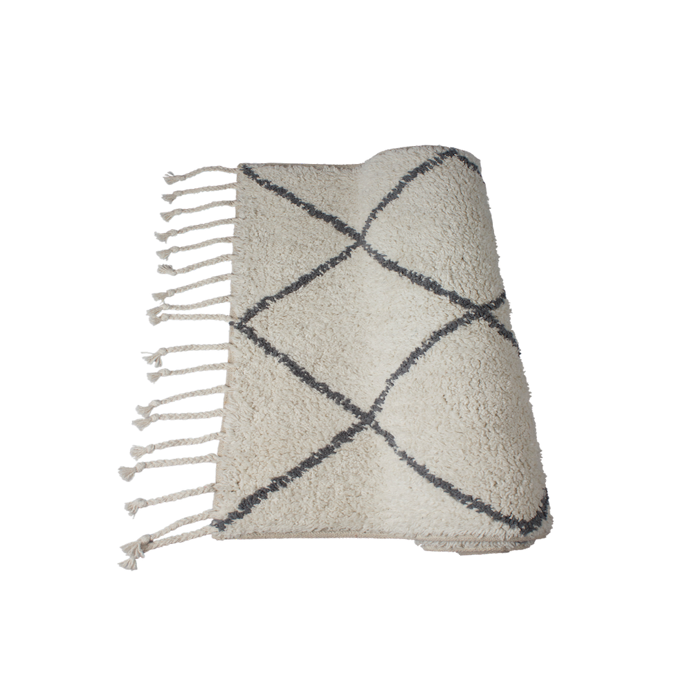 Diamonds Non Slip Bath Mat in Soft White