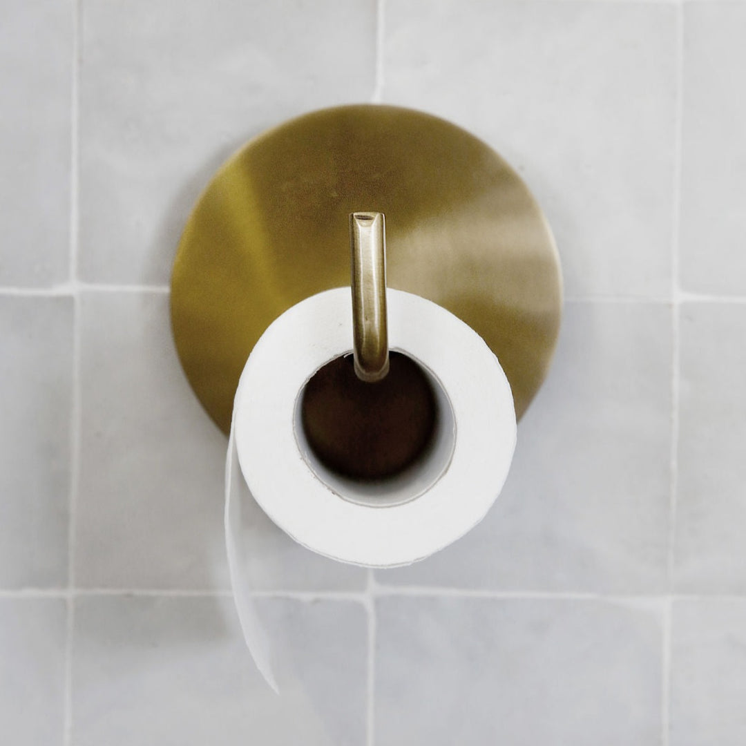 Toilet Paper Wall Bracket in Brushed Brass