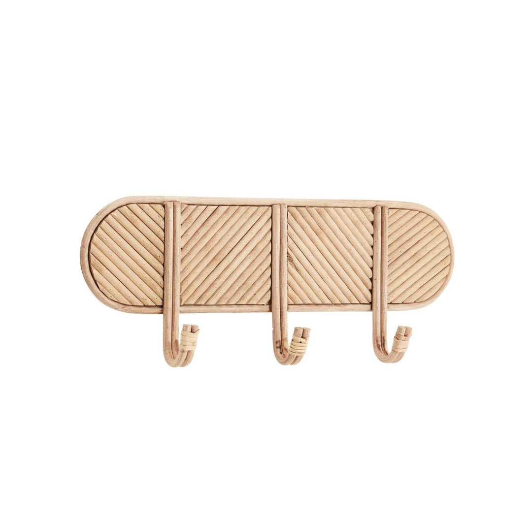 Rattan Three Hook Coat Rack