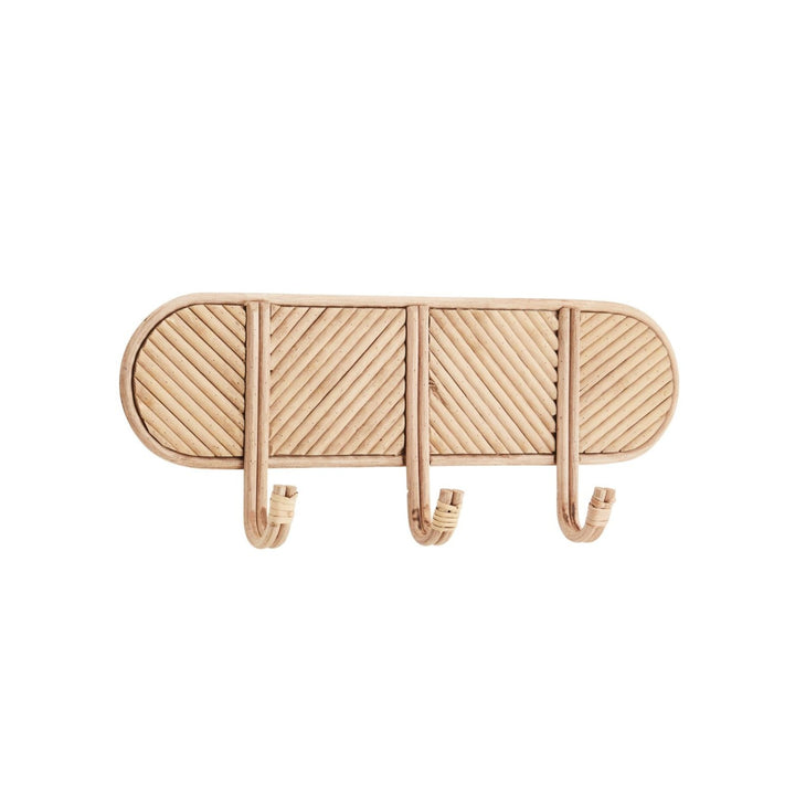 Rattan Three Hook Coat Rack