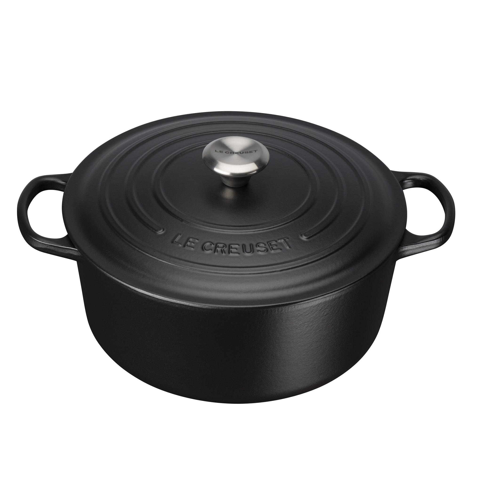 Le Creuset Signature Cast Iron Round Casseroles Satin Black | Kitchen ...