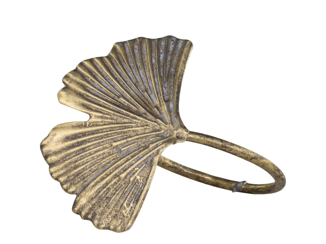 Brass Ginkgo Leaf Napkin Ring
