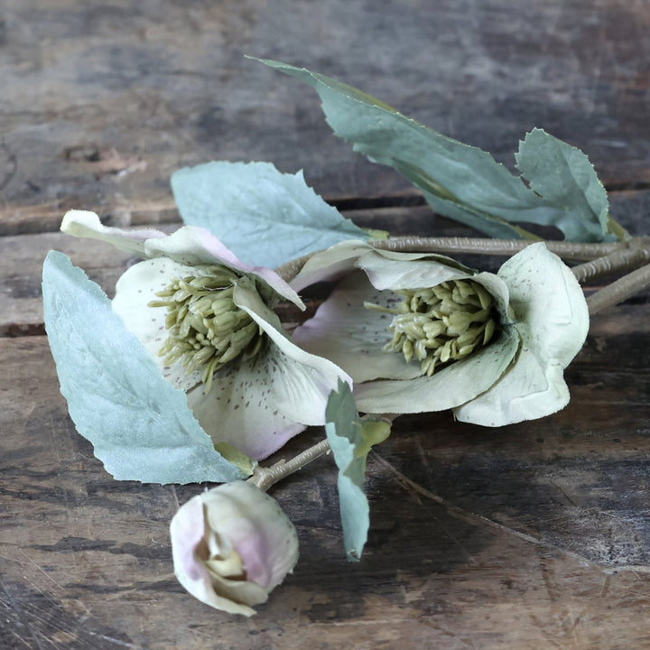 Faux Christmas Rose Branch