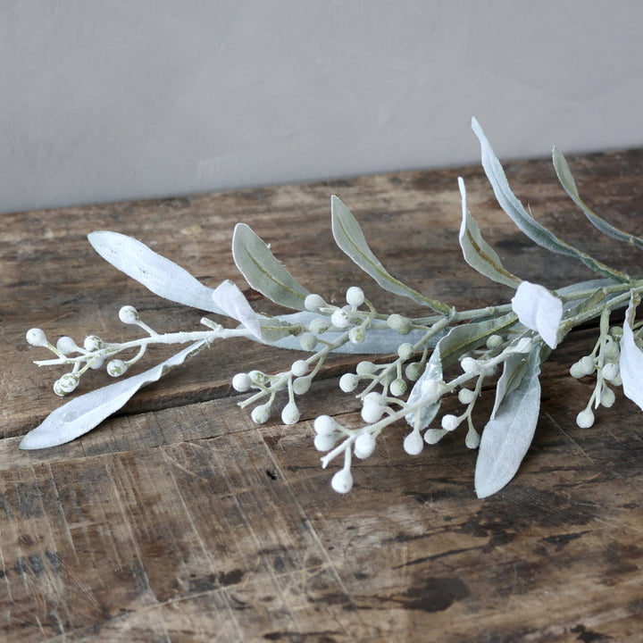 Faux Lamb's Ear with Buds Branch