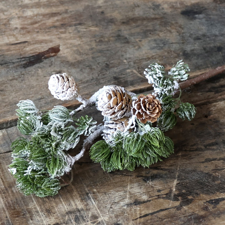 Faux Cedar Branch with Cones