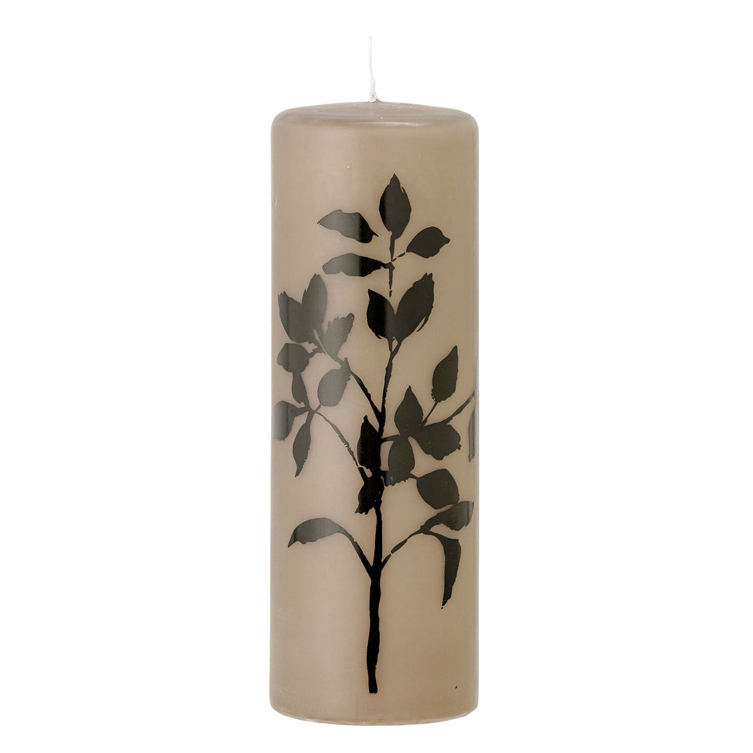 Silk Printed Flower Pillar Candle