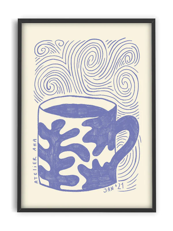 A Blue Cup on a Blue Monday Art Print 50x70