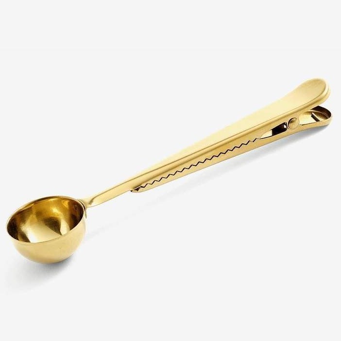 Gold Coffee Scoop with Clip