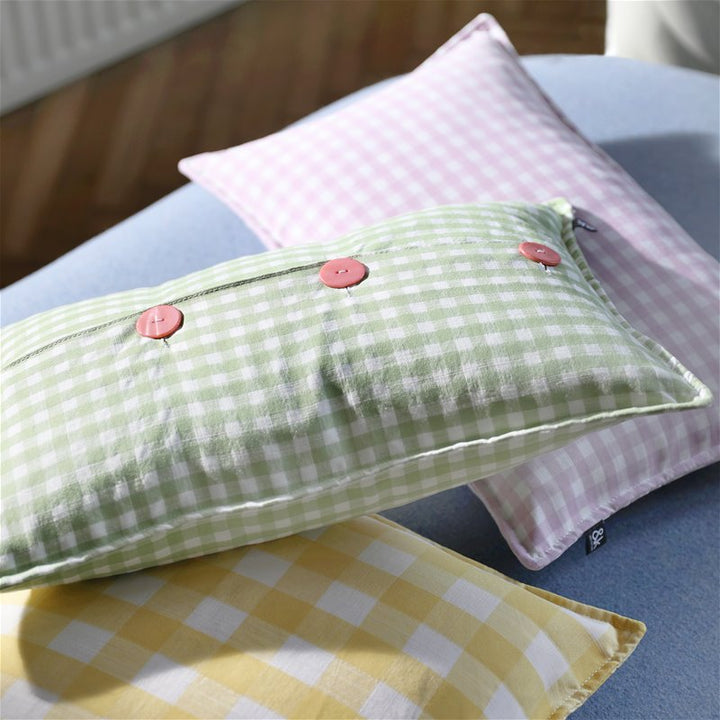 Pink Gingham Cushion