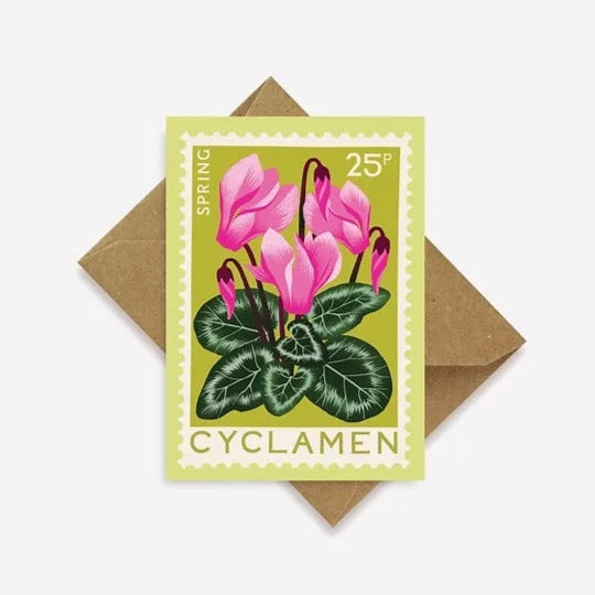 Cyclamen Mini Greetings Card