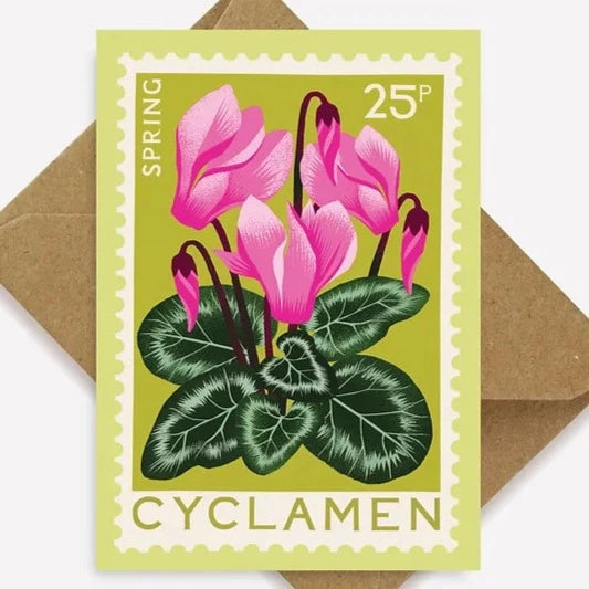 Cyclamen Mini Greetings Card