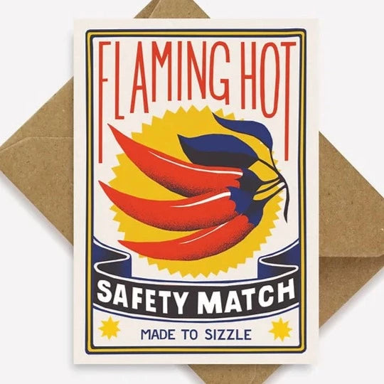 Flaming Hot Mini Greetings Card