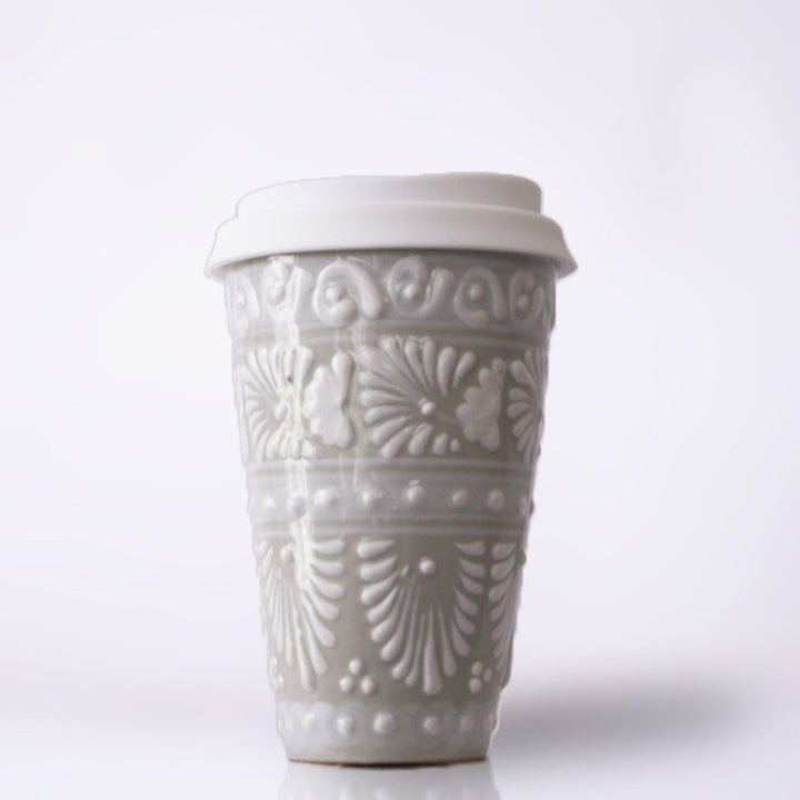 Handmade Talavera Travel Cup | Dove