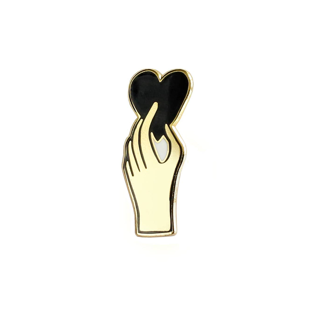 Hand & Heart Pin Badge