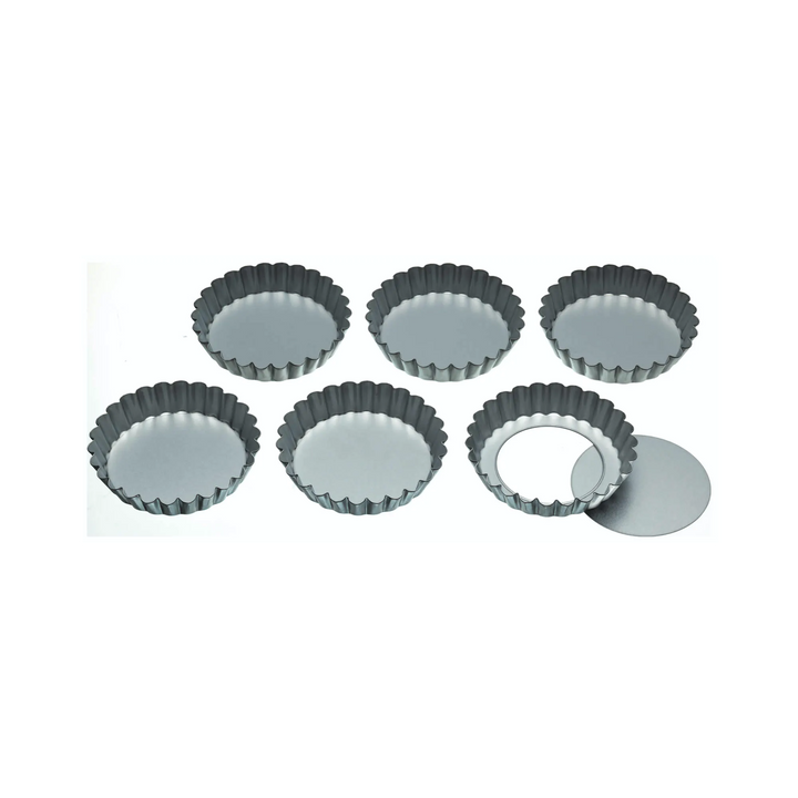 Loose Base 10cm Tart Tins, Set of 6