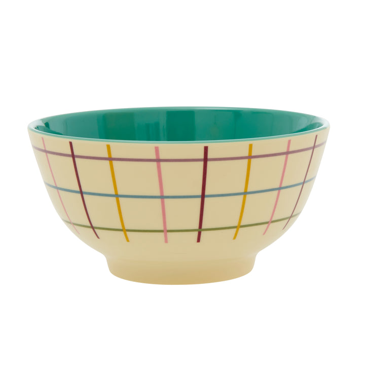 Melamine Medium Bowl - Checked