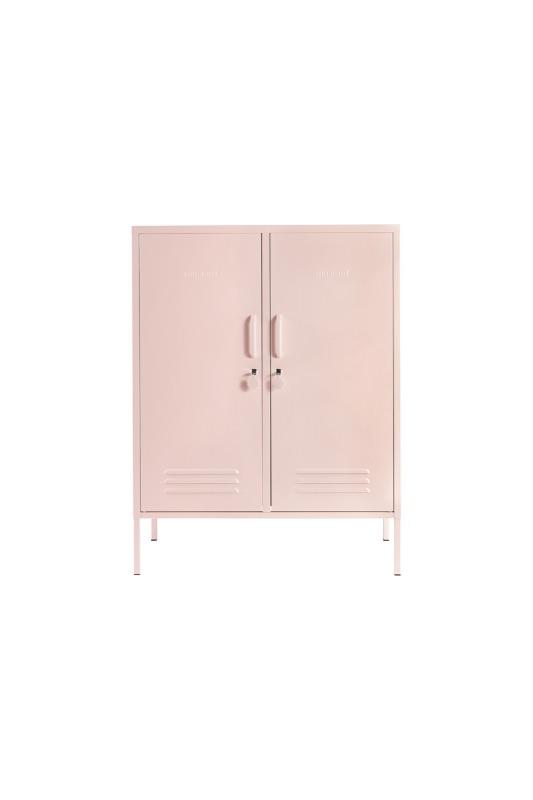 Mustard Made The Midi Locker in blush infront of a white background with the doors closed