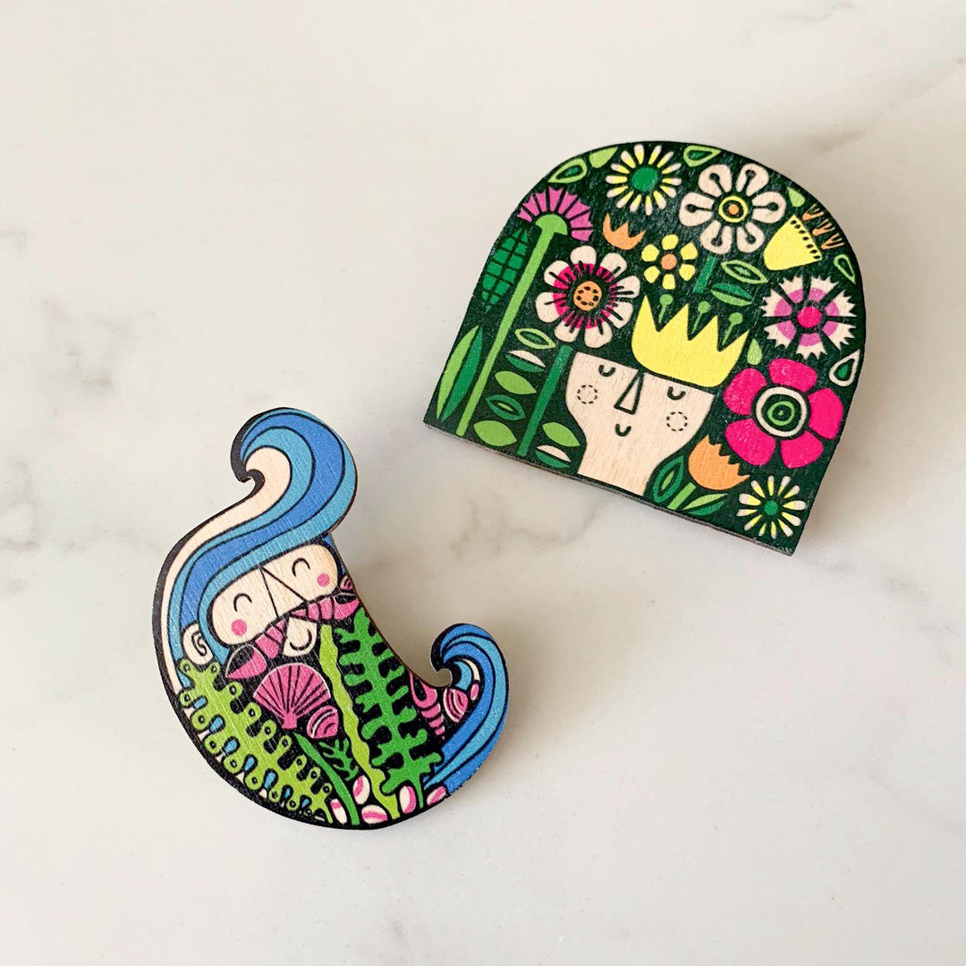 Merman Mur Brooch